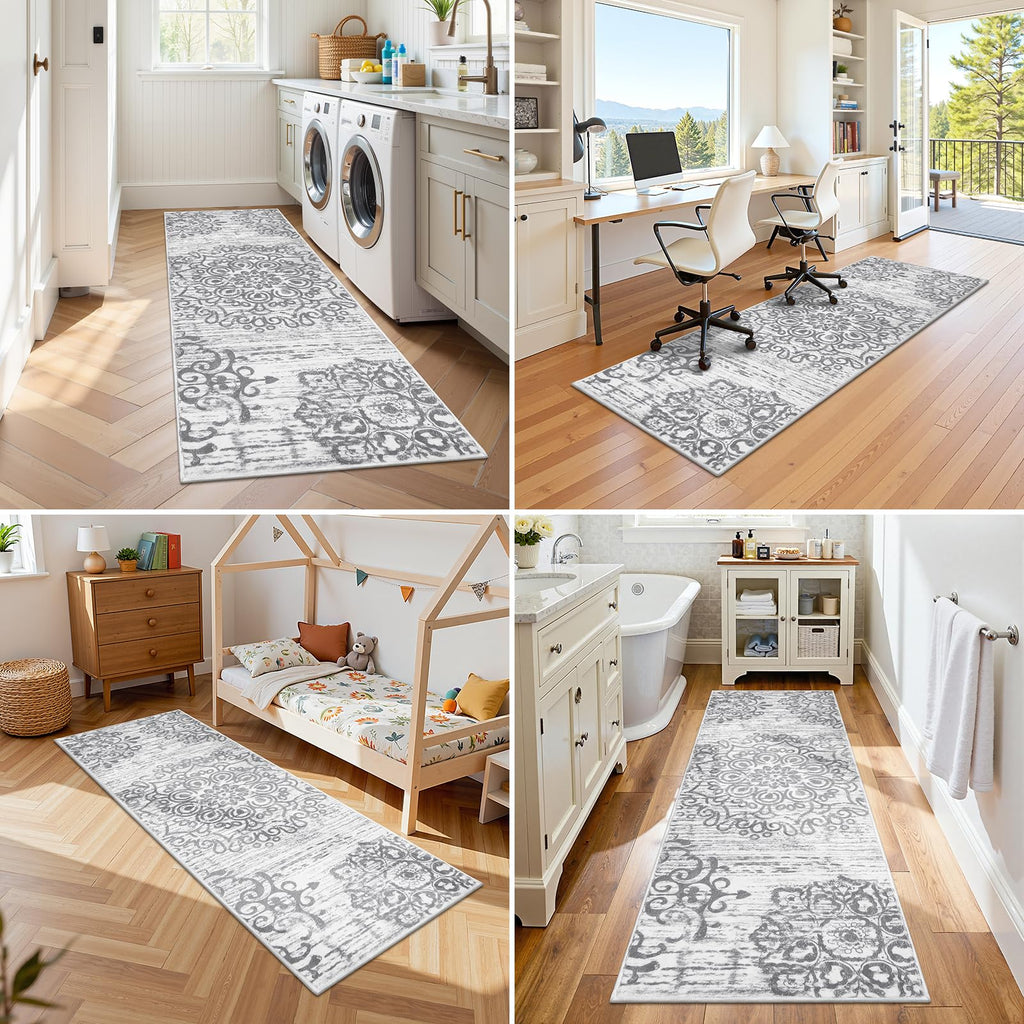 HEBE Hallway Runner Rug 2'x6', Washable Non Slip Kitchen Rug Runner