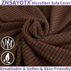 ZNSAYOTX Super Stretch Chair Slipcover Universal Sofa Chair Covers for Living Room Dogs Pet Furniture Protector Spandex Armchair Slipcovers with Anti Slip Foam Sticks (Coffee, Chair)