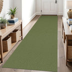 KOZYFLY Runners for Hallways 3x10 ft Washable Kitchen Runner Non Slip Rubber Backed Hallway Rugs Cotton Entryway Runner Rug Floor Carpet for Indoor Hall, Backdoor, Kitchen, Bright Green/Earthy Green