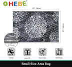 HEBE Washable Area Rug - 2'x3' Non Slip Soft Distressed Medallion Bedroom Boho Living Room Accent Throw Vintage Entry Floor Carpet for Dining Room Bathroom Entryway