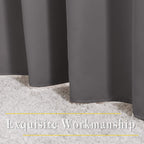 NICETOWN Grey Room Darkening Curtains Blackout 30 inch Curtains for Kitchen, Grommet Solid Window Treatments Sound Reducing for Bedroom, 2 Panels, W37 x L30, 2 Panels