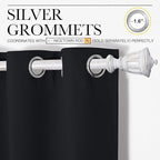 NICETOWN Bathroom Blackout Curtains and Drapes, Black Solid Thermal Insulated Grommet Blackout Drapery Panels for Window (2 Panels, 42 inches Wide by 40 inches Long, Black)