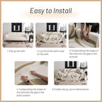 MYSKY HOME Couch Cover for 3 Cushion Sofa, Super Soft Boho Couch Covers for Dogs Washable, Jacquard Slipcover Furniture Protector for Living Room, 91" x 118", Khaki Curve