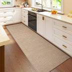 YDKGL 2x6 ft Boho Kitchen Runner Rugs Mat Non Slip Woven Runners for Hallways Washable, Soft Long Entryway Laundry Hall Floor Runner Carpet for Indoor Backdoor Bedroom Kitchen Living Room, Brown