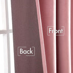 MIULEE Velvet Curtains 90 inches 2 Panels - Luxury Blackout Curtains for Girls Bedroom Nursery Living Room Thermal Insulated Super Soft Window Drapes Rod Pocket & Back Tab, Blush Pink, W52 x L90 inch