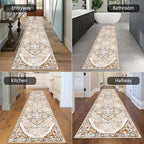 HEBE Hallway Runner Rug 2'x8' Washable Vintage Distressed Area Rugs Non Slip Laundry Rug Runner Boho Floor Carpet Runners for Hallways Entryway Laundry Room Kitchen Bathroom