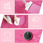 yulidayang Fluffy Round Area Rugs for Living Room,Hot Pink 6'X6'Shag Circle Area Rugs for Bedroom,Non Slip Fuzzy Plush Rug for Kids Room Boys Girls Room and Dorm