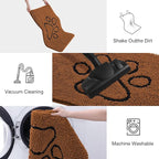 Smiry Dog Door Mat for Muddy Paws, Absorbent Dirt Trapper Non Slip Quick Dry Washable Chenille Mat for Mud Dogs, Entry Rug for Indoor and Outdoor (30x20 Inches, Ochre and Black)