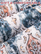 SERISSA Boho Kitchen Runner Rug, 3x7 Washable Non-Slip Runner Rug for Hallways Kitchen Rug, Ultra Soft Vintage Blue Orange Print Distressed Tribal Floor Carpet Runner for Bedroom Entryway Laundry Room