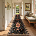 RELEANY Washable Area Rug, Runner 2'6"x10', Black/Colorful