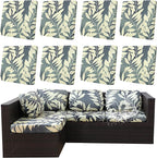 8Pcs Outdoor Cushion Covers, Patio Cushion Covers,Stretch Elastic Slipcovers, Replacement Washable & Reusable Furniture Protector for Patio Couch (Black Fantasy-Pattern,Cover Only)