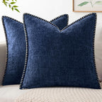 MIULEE Decorative Couch Throw Pillow Covers 20x20 Inch Navy 2 Pack