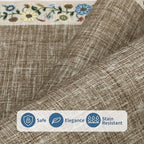 GarveeHome Washable Living Room Rug 9x12 Floral Bordered Area Rugs Soft Thin Indoor Carpet for Bedroom Modern Throw Aesthetic Mat Non Slip Stain Resistant Carpet for Dining Room Office, Dark Camel