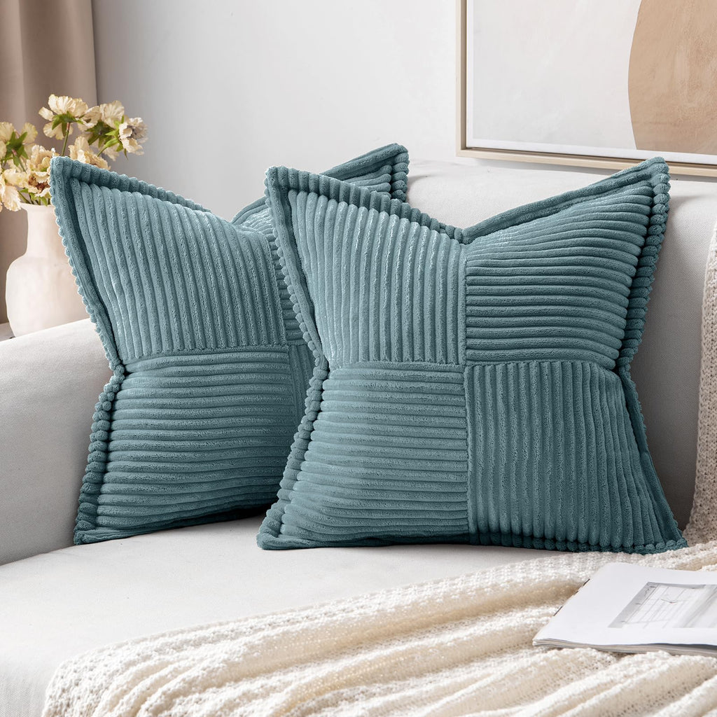 MIULEE Decorative Throw Pillow Covers for Couch 18x18 Inch Dusty Blue