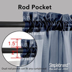 Simplebrand Sheer Curtains 72 Inches Long 2 Panels for Living Room, Dual Rod Pockets Airy Window Treatments Voile Curtains Sheer Panels Lightweight for Front Back Patio Glass Door, Navy, 42" Width