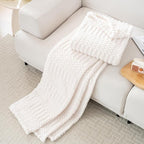 50x70 Inch Beige Throw Blanket - Soft & Fluffy Fleece, Cute & Aesthetic, Perfect for Sofa, Couch, Chair, Bed, Living Room & Bedroom, All-Season Use, Plush & Cozy Decorative Blanket