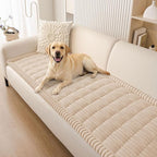 Smiry Couch Cover for Dogs Washable, Non Slip Fuzzy Pet Couch Covers for 3 Cushion Sofa Pet Friendly, Thick Soft Sofa Slipcovers Cushion Protector (Apricot, 27.6" x 88")