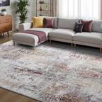 Toneed Abstract Area Rug 6x9 Modern Washable Rug Soft Non Slip Rug Low Pile for Bedroom Living Room Dining Room Taupe Grey Brown