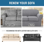 H.VERSAILTEX 4 Piece Stretch Sofa Covers for 3 Cushion Couch Covers for Living Room Furniture Slipcovers (Base Cover Plus 3 Seat Cushion Covers) Upgraded Thicker Jacquard Fabric (XL Sofa, Dove)