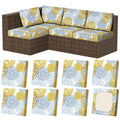 8Pcs Outdoor Cushion Covers, Stretch Patio Furniture Couch Chair Slipcovers