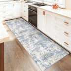 2x8 Runner Rug for Hallway, Washable Modern Abstract Runner Rugs Neutral Soft Non Slip Kids Rug Stain Resistant Indoor Runners for Hallways Entryway Bedroom Kitchen Laundry Room(Blue, 2'x8')