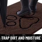 Smiry Dog Door Mat for Muddy Paws, Absorbent Non Slip Dirt Trapper, 36x24