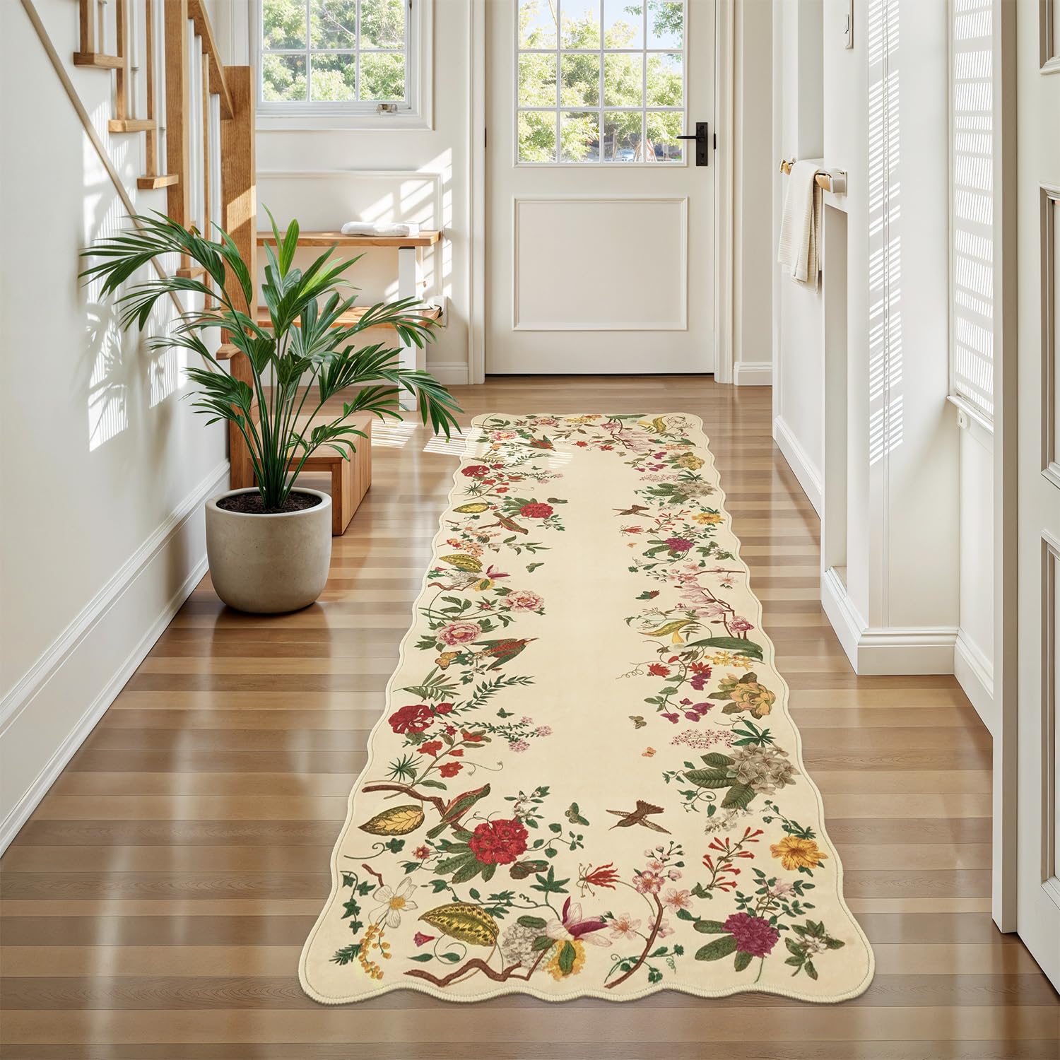 Rugflix 9x12 Area Rugs for Living Room, Washable Beige Grey Large Rug