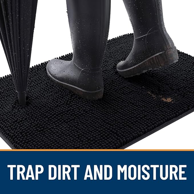 OLANLY Dog Door Mat for Muddy Paws 47x32, Super Absorbent Chenille Mud Mat