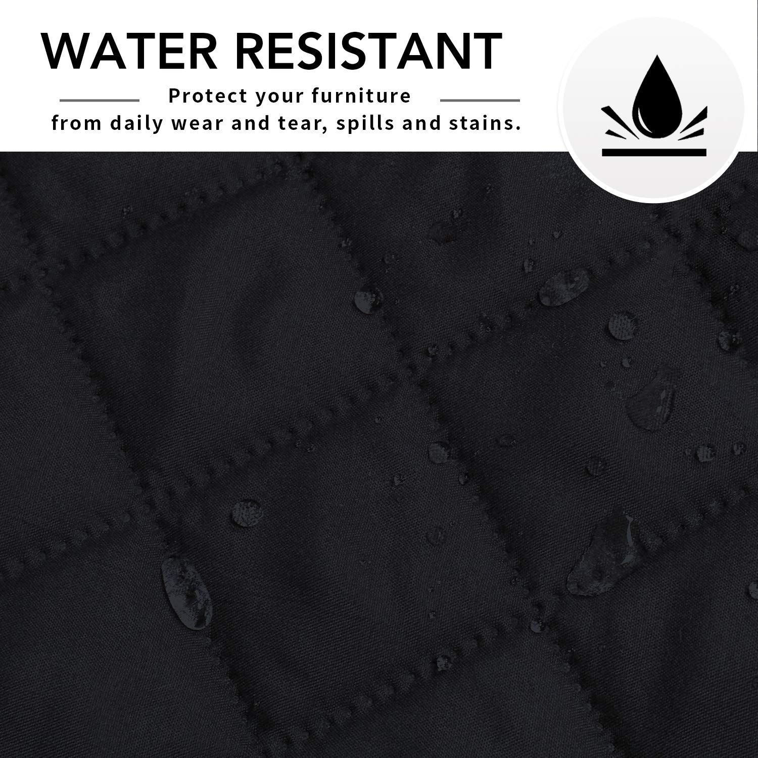 Easy-Going Sectional Couch Covers for Dogs L Shape Sofa Cover Reversible Sofa Slipcover Chaise Lounge Cover Furniture Protector Cover for Pets Dog Cat (42 x 68 inches, Black/Black)