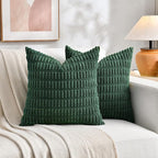 Fancy Homi 4 Packs Decorative Throw Pillow Covers for Living Room Couch Bed, Modern Farmhouse Boho Home Décor Accent Cushion Case, 18" x 18", Forest Green