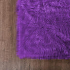 Goolela Purple Area Rug 5x8 Fluffy Fuzzy Furry Carpet for Bedroom Living Room Girls Faux Fur Plush Shaggy Washable Rectangle