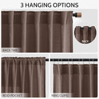 Cappuccino Linen Curtains for Living Room 100 Inches Long Light Filtering Semi Sheer Curtain Back Tab Rod Pocket Luxury Modern Rustic Home Decor Neutral Drapes for Bedroom Dinner Room 52x100, 2 Panels