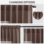 Cappuccino Linen 112 Inch Curtains for Living Room Light Filtering Semi Sheer Curtain Back Tab Modern Rustic Home Decor Neutral Drapes Floor to Ceiling High Window for Bedroom 52x112, 2 Panels