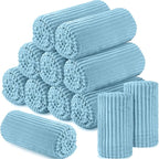 Buryeah 12 Pcs Flannel Throw Blanket Bulk 50 x 60 in Sleepover Blanket Outdoor Wedding Throw Lightweight, Oeko-tex Standard 100 Certified for Sofa Homeless Gifts (Teal)