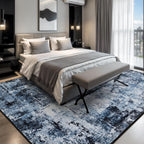 Rugflix 4x6 Area Rugs for Living Room, Washable Navy Blue Dark Rug