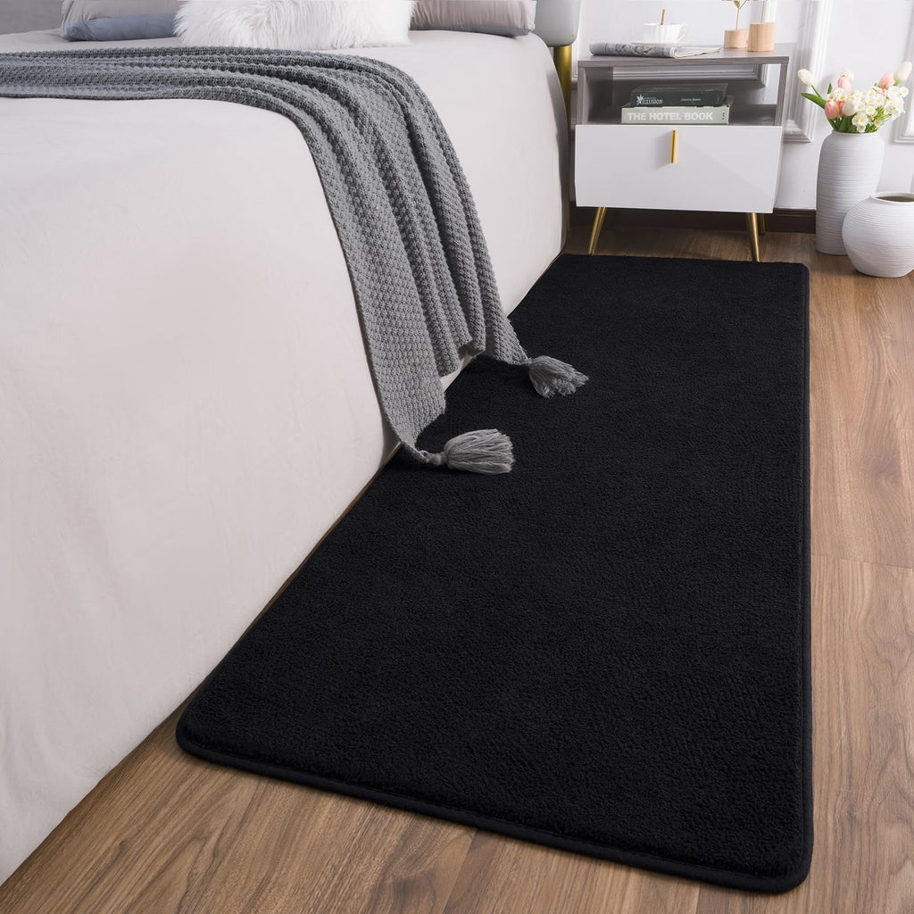AROGAN 2x8 Runner Rug for Hallway, Long Runner Rugs Non Slip, Black