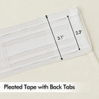 MIULEE Beige White Back Tab Blackout Curtains 90 Inches Long 2 Panels Set for Living Room Bedroom Privacy, Rod Pocket/Pinch Pleat Thermal Insulated Room Darkening Pleated Light Blocking Drapes