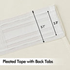 MIULEE Beige White Back Tab Blackout Curtains 52x102 Inch Long 2 Panels Set
