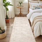 Hallway Runner Rug Non Slip - Washable 2.6x8 Kitchen Rugs for Living Room, Low-Pile Soft Bedroom Rug Indoor Floor Stain Resistant Carpets for Entryway, Laundry, Bathroom Beige Brown