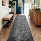 Ophanie 2x10 Runner Rug for Hallway,Upgrade Non-Slip Fluffy Soft Bedside Rugs,Bedroom Living Room Grey Shaggy Gray Carpet for Kids Girls Boys Dorm Nursery Decor Aesthetic with Over 99 pcs Pile fibers