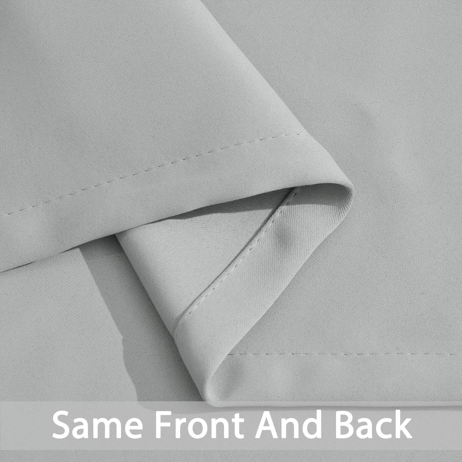 Yakamok Blackout Curtains 38x72 inch Light Grey Thermal Drapes-Bedroom