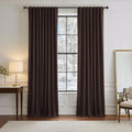 PONY DANCE Black Out Curtains for Bedroom Window, Room Darkening 96 inch Curtains 2 Panel Set, Thermal Insulated Drapes for Living Room Window Treatment, Back Tab/Rod Pocket, 52 x 96 Inch, Brown