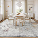 Rugflix 8x10 Area Rugs for Living Room, Washable Beige Grey Large Rug
