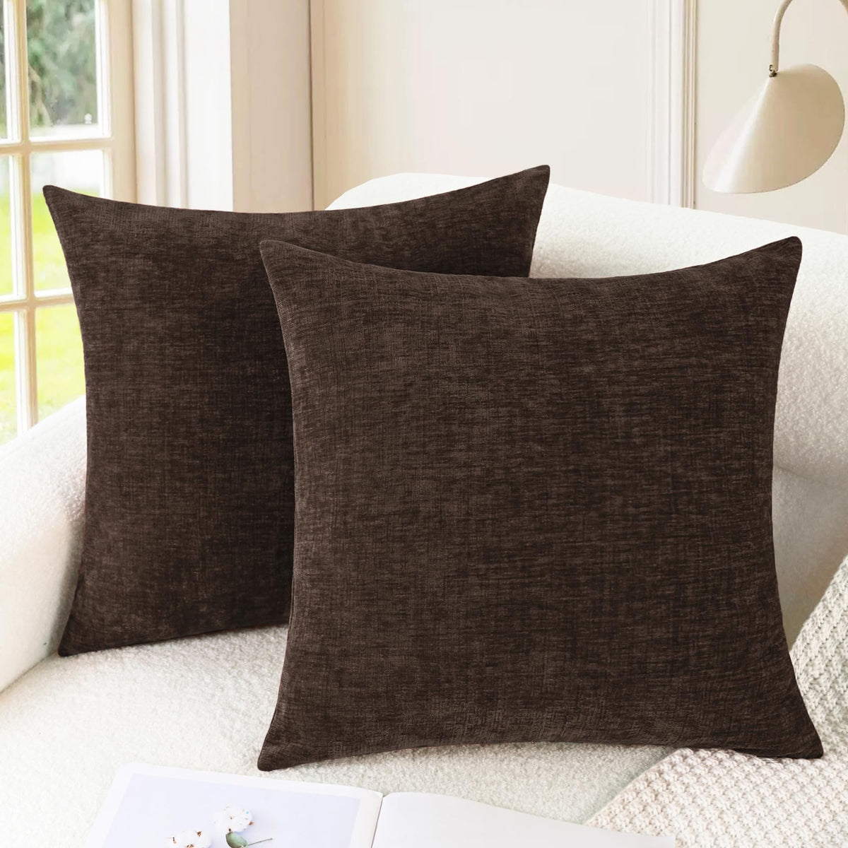CaliTime Decorative Couch Throw Pillow Covers 18 X 18 Inches Teal