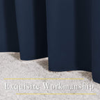 NICETOWN Room Darkening Curtains Blackout 40 inch Curtains for Kitchen, Navy Blue Grommet Solid Window Treatments Sound Reducing for Bedroom, 2 Panels, W37 x L40, 2 Panels
