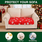 Smiry Printed Couch Cushion Covers, Stretch Soft Couch Covers for Sofa, Washable Non-Slip Sofa Slipcover Furniture Protector for Indoor and Outdoor (2 Pack, Red)
