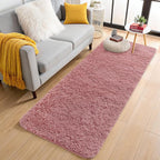 OLANLY 2x6 Machine Washable Runner Rugs for Hallway, Soft Fluffy Shaggy Bedside Rugs for Bedroom, Living Room, Indoor Floor Carpet for Kids Girls Boys, Nursery Rooms, Home Decor Aesthetic, Pale Pink