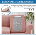 XINEAGE New 4 Pieces Extra Large Couch Covers for 3 Cushion Sofa Super Stretch Sofa Cover for 3 Large Seat Cushion Universal Slip Cover for Living Room (Dusty Pink), 91"-110"(3 Cushions)