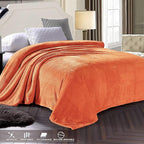 Exclusivo Mezcla Fleece Bed Blanket Queen Size, Super Soft and Warm Blankets for Couch, Sofa and Bed Waffle Textured, Cozy, Fuzzy and Lightweight (Burnt Orange, 90x90 Inches)