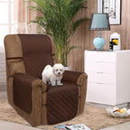 U-NICE HOME Recliner Chair Covers Reversible Quilted Water Repellent Pet Protectors with Elastic Straps (23''Recliner Small, Brown/Beige)